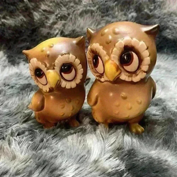 Vintage Ceramic  Large Eyes Owl Figurines - Picture 13 of 14